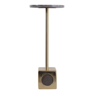 Tavolino da cocktail contemporaneo con piano in marmo e base in ottone per piccoli spazi - Product Image 4