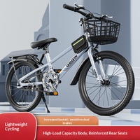 Vélo de montagne avec roues de 20 à 24 pouces pour les élèves du primaire et du collège, cadre en acier au carbone, freins V-brakes doubles, vélo à pédales