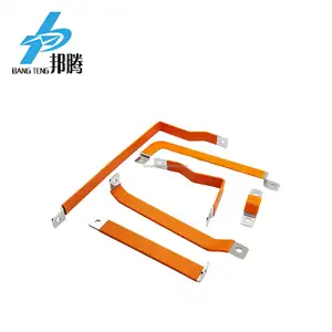 High Current Battery Busbar Insulated Copper Busbar Flexible Copper Busbar Flexible Connector With Heat Shrink Tube