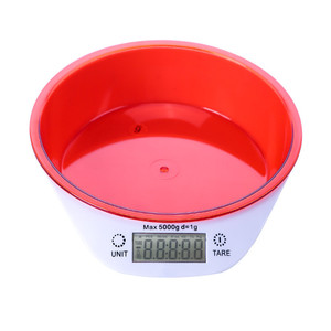 Báscula Digital de Cocina 5000g con Precisión de 1g para Harina y Alimentación de Mascotas, Plástico Rojo, Funciona con Batería - Product Image 5