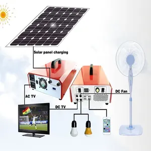 Olar-sistema de iluminación solar para acampada, inversor portátil de 500 V, 1 K/ 220 vatios