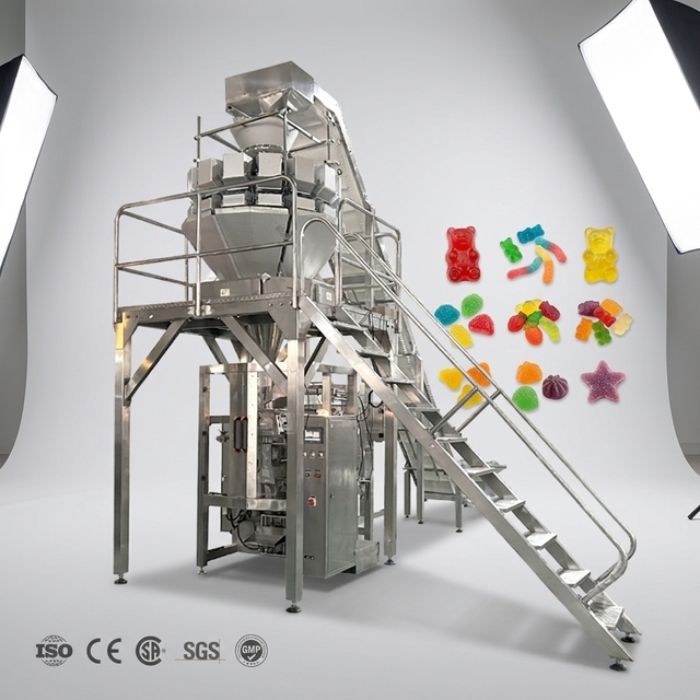 Vertical Gummy Candy Pouch Packing Machine Sugar Sachet Automatic VFFS Packaging Machinery