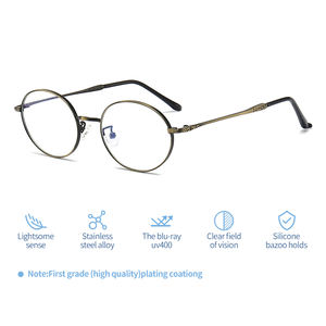 Moda negro espejo <span class=keywords><strong>blu</strong></span> <span class=keywords><strong>ray</strong></span> marcos de gafas de bloqueo de luz azul Metal gafas para mujer y hombre - Product Image 2