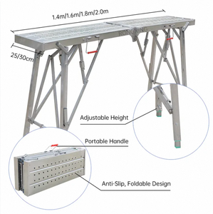 Bangku kuda tangga lipat tebal multifungsi perancah bengkel Modern penggunaan baja konstruksi 250kg kapasitas beban - Product Image 5