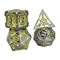 Ensemble de dés polyédriques en métal OEM personnalisés pour jeux de rôle (RPG) Dungeons and Dragons, 7 pièces, écologiques, formes fantastiques et science-fiction, thème pirate