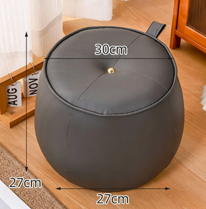 Pouf ottoman rond capitonné, tabouret de sol rembourré, siège de détente pour salon et chambre à coucher - Product Image 5