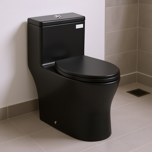 Inodoro alargado de una pieza, 1.0 GPF, con doble descarga, diseño con faldón, montaje en suelo para baño, salida en S, porcelana vitrificada - Product Image 2