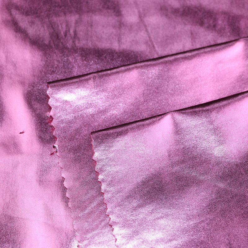 240T pongee rose red film down coat fabric