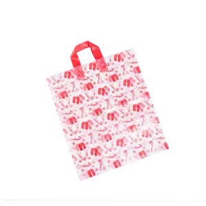 مخصص الترويجية PE ldpe البلاستيك لينة حلقة مقبض عبر الإنترنت هدية حمل حقيبة تسوق للتسوق مع مقبض حلقة لينة