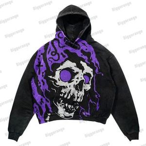 Sweat-shirt à capuche de haute qualité, délavé à l'acide, style vintage américain, hip-hop, couple, imprimé, manches longues, surdimensionné, logo personnalisé - Product Image 5