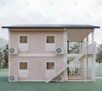 Maison conteneur pliable à double aile, extensible, à deux étages, structure en acier, préfabriquée, style moderne JUJIU, pour hôtel, appartement ou mini-maison.