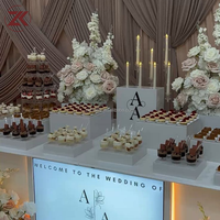 ZKAI Prix d'usine Présentoir transparent à effet ondulé pour desserts, gâteaux, buffet alimentaire et centre de table de mariage