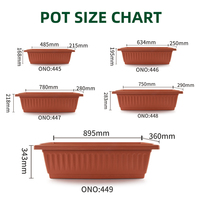 Pot de fleurs en plastique blanc rectangulaire trapézoïdal pour fruits et légumes, trou de drainage, durable, léger, grande taille, pot de jardin d'extérieur