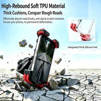 Support de téléphone pour vélo à protection intégrale en ABS, rotation à 360°, angle réglable, anti-vibration, flexible