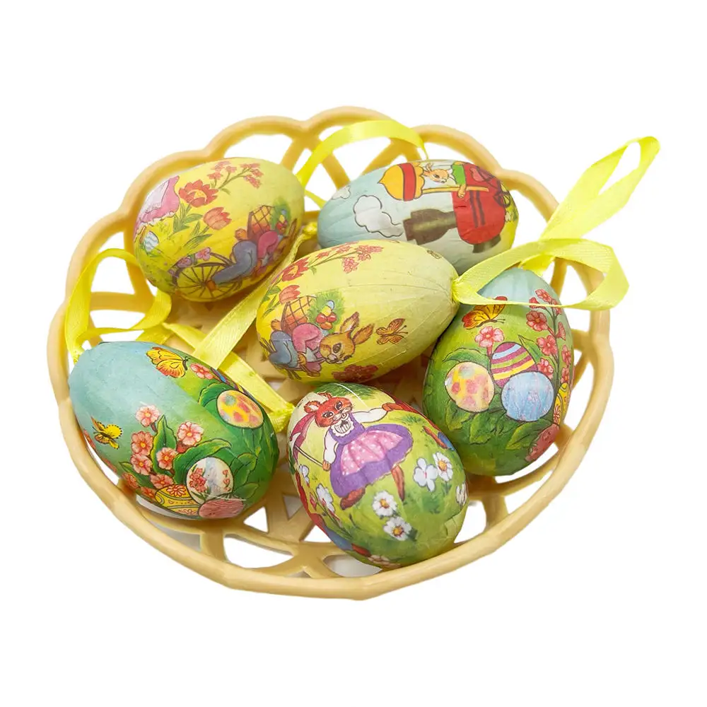 Hete Verkoop Fuhua Street Egg Cartoon Dierenpatroon Schuim Huisfeest Decoratie Easter Touw Ei Pak