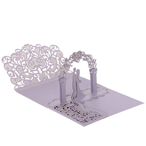 การ์ดเชิญงานเลเซอร์คัท 3 มิติ สีทองจากโรงงาน |   การ์ดเชิญงานแต่งงานแบบสำเร็จรูป - Product Image 1