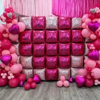 Ballons en aluminium carrés double face pour arche murale de fond de scène pour décorations de fête d'anniversaire, de mariage, de Noël et d'Halloween
