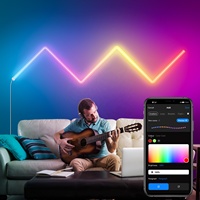 Lampu Dinding LED Multicolor Tuya Smart RGB Glide Lively dengan Kontrol Tersegmentasi, Sinkronisasi Musik, Dekorasi Rumah, untuk Gaming, Ritme, dan Menari