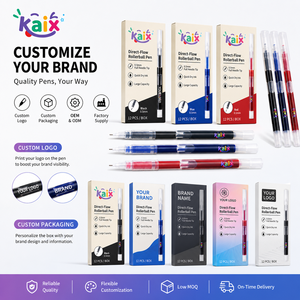 Stylo roller <span class=keywords><strong>à</strong></span> encre liquide directe KAIX <span class=keywords><strong>grande</strong></span> capacité avec logo personnalisé, pointe aiguille 0,5 mm, encre noire, pour notes en classe - Product Image 5