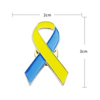 Épinglette en métal émaillé avec ruban rouge, drapeau Ukraine, badge Ukraine, Russie, Ukraine