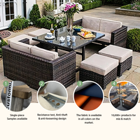 Ensemble de mobilier de jardin en rotin tressé créatif pour extérieur, comprenant canapé, chaise, table et chaises de balcon, table à thé de cour