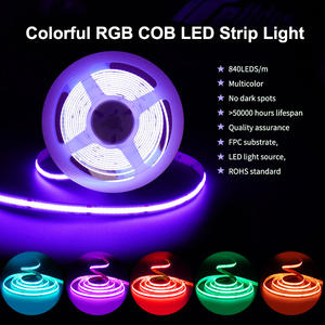 Yüksek kaliteli akıllı RGB LED şerit işıklar 24V 840leds/<span class=keywords><strong>m</strong></span> 10mm kırmızı yeşil mavi Cob lambası şerit renkli LED TV şerit LED bant - Product Image 2