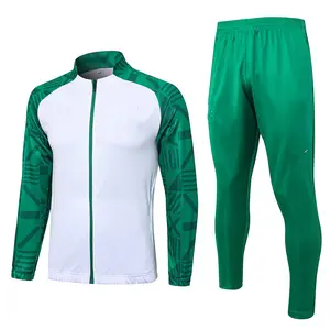 Uniforme de fútbol de la temporada 23-24, conjunto de chaqueta de fútbol blanco y verde de alta calidad Razi alalmeirasles