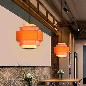 Lampes suspendues carrées E27 40cm 60cm de diamètre pour éclairage commercial de restaurant - Product Image 1