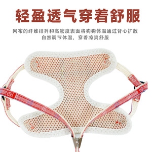 Harnais de poitrine réglable de type gilet pour chiens de petite taille comme les Teddy et les Chihuahua, laisse pour chien. - Product Image 3