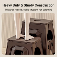 Tabouret pliant portable en plastique Hore de 30 cm, robuste, gain de place, avec poignée, pour cuisine, salle de bain, extérieur, camping