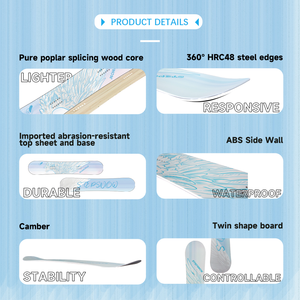 Vente en gros directe d'usine, skis tout-terrain en fibre de verre ABS, sandwich en peuplier, <span class=keywords><strong>snowboard</strong></span> professionnel personnalisé pour femmes et hommes, ski - Product Image 3