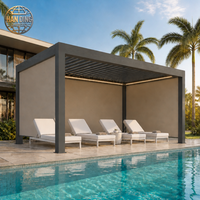 Pergola de jardin en aluminium 6063-T5, alliage d'aluminium, capteur de pluie et de vent, fermeture automatique, OEM ODM, taille personnalisée