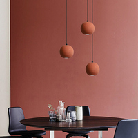 Bola de hormigón de cemento gris para decoración interior creativa moderna LED galería colgante Interior Yo-yo bola iluminación lámpara colgante