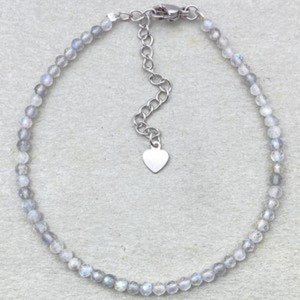 Labradorite Bracelet Dainty Gemstone Jewelry Micro Faceted <b>Beads</b> <b>Crystal</b> Bracelet Minimalist Jewelry Tiny Gemstone Bracelet - Product Image 1