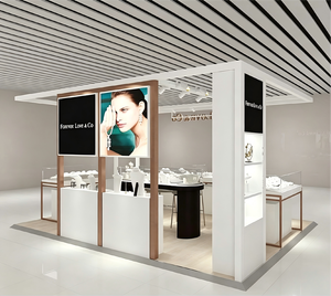 Jewelry Display Kiosk <b>with</b> LED Glass Cabinets | Modern Custom Mall Kiosk Design & Elegant Retail Showcase Solution - Product Image 4