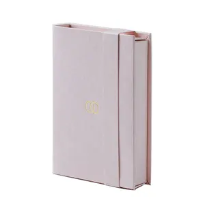 Custom White Magnetic Book Shaped Jewlery Package Box Pink Valentines Day Packaging Paper Boxes For Wedding Gift