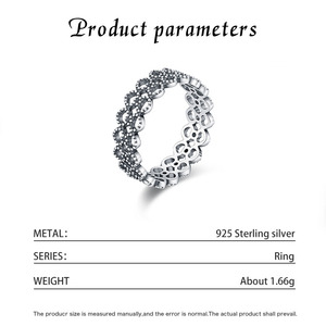 S925 <b>Silver</b> Flower Shape <b>Ring</b> Pave Setting Minimalist Unisex Everyday Wear Romantic Scalloped Clear Zircon <b>Stacking</b> Band - Product Image 2