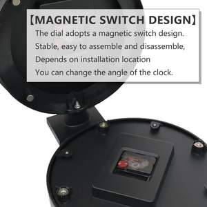 両面アルミニウム壁掛け時計 静かなクォーツムーブメント針表示 ブラックフレーム 防水 屋内および屋外家庭用 - Product Image 6
