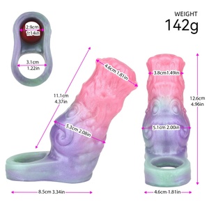 Pennis Sleeve Girth Enhancer Men Silicone Penis Ring Cock Sleeve Penis Sheath Soft Cock Ring Adult Couples Male Sex Toys - Product Image 2