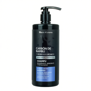 Thader Pharma Bamboo Charcoal <b>Shampoo</b> <b>With</b> Hyaluronic Acid Oily Roots Dry Ends Balancing <b>Moisturizing</b> Strengthening - Product Image 2