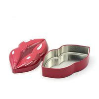 Boîte en métal en forme de lèvres 3D personnalisée, recyclable, en fer blanc, pour cosmétiques, cadeaux, décoration, artisanat, conteneur