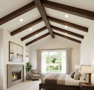 Travi in Finto <span class=keywords><strong>Legno</strong></span> di Quercia Rossa con Ricca Venatura, Travi in PU Effetto <span class=keywords><strong>Legno</strong></span> per Interni di Lusso Tradizionali - Product Image 1