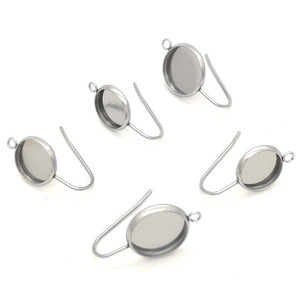 Stainless Steel Round Ear <b>Hooks</b> U-Shaped Dangling Rings For <b>Earring</b> Making DIY Jewelry Accessories - Product Image 1