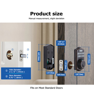 Ağır kablosuz parmak izi tuş sürgü bronz kapı topuzu Combo akıllı dijital anahtarsız tuş kapı kilidi ev daire için - Product Image 5