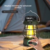 Ventilateur de camping multifonctionnel pour l'extérieur, lumière LED, batterie externe 18650, autonomie ultra-longue, charge Type-C, éclairage ambiant