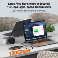 Vente en gros TJ-A347-5 Thunderbolt 5 Câble Support 240W 80G 120hz 16K Mâle à Mâle Type C PD Mâle Coaxial 8K PVC USB 4.0 Câble