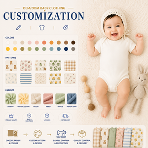 Combinaison bébé sur mesure à manches courtes, col enveloppant, fermeture à boutons-pression, couleur unie, OEM ODM, export du Vietnam - Product Image 5