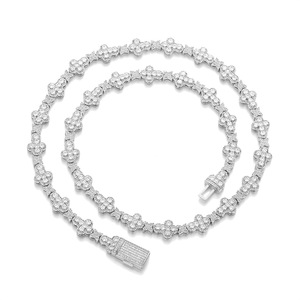 Collana Hip Hop con Ciondolo a Croce e Stella, Catena Cubana in Ottone con Zirconi, 10mm di Larghezza, per Uomo e Donna, Vendita all'Ingrosso - Product Image 3