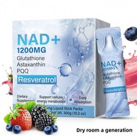 OEM ODM Marque Privée 1200mg NAD+ Liquide en Sachet Stick avec Resvératrol PQQ Glutathion Astaxanthine, Anti-âge Cellulaire Vente en Gros