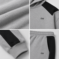 Ensemble sweat à capuche et pantalon de survêtement color block en molleton bouclette épais 450 g/m², coupe oversize, survêtement personnalisé pour homme, vente en gros